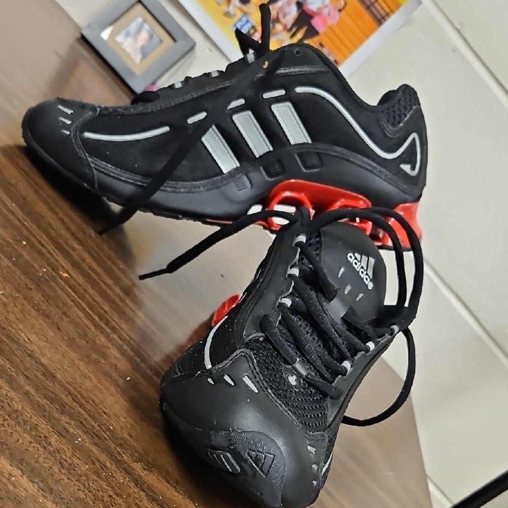 Adidas Black and Red Sneakers with Sporty Design
